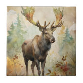 Hirsche im Wald Fliese (Vorderseite)