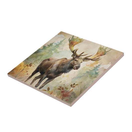 Hirsche im Wald Fliese (Seite)