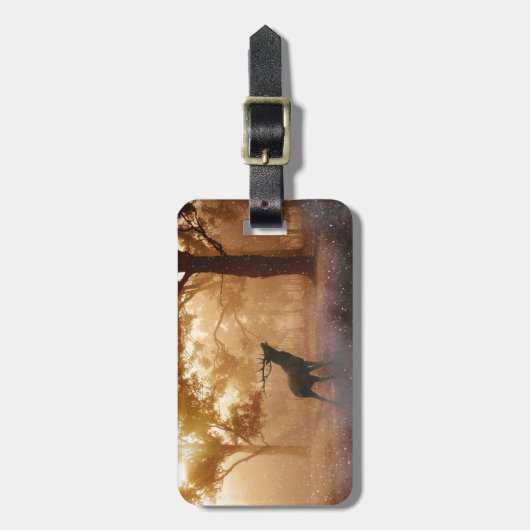 Hirsche im Wald Gepäckanhänger (Vorderseite vertikal)