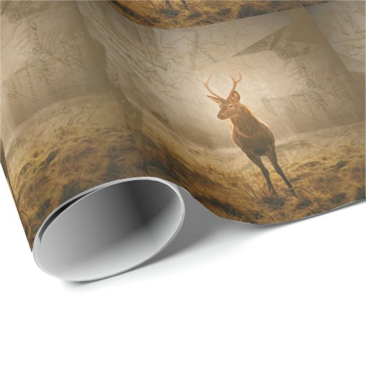 Hirsche im Wald Geschenkpapier (Rolleneckpunkt)