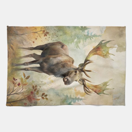 Hirsche im Wald Geschirrtuch (Horizontal)