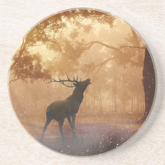 Hirsche im Wald Getränkeuntersetzer (Vorne)