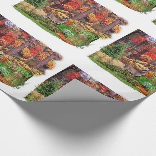 Hirsche im Wald / Herbstsaison Geschenkpapier (Ecke)