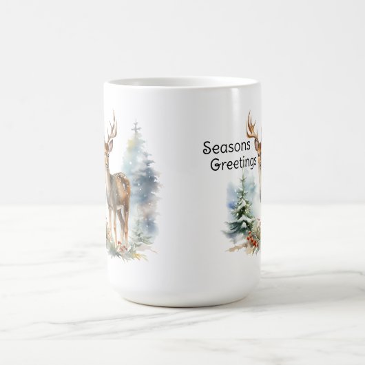 Hirsche im Wald, Holiday Vignette Tasse (Mittel)