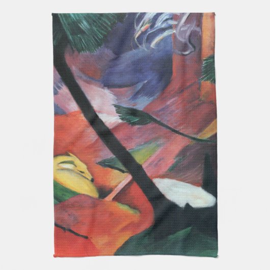 Hirsche im Wald II von Franz Marc; Reh im Walde Handtuch (Vertikal)