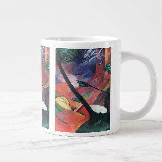 Hirsche im Wald II von Franz Marc; Reh im Walde Jumbo-Tasse (Rechts)