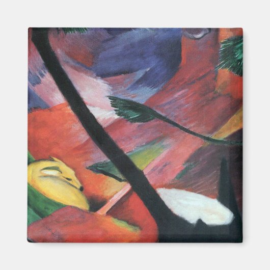 Hirsche im Wald II von Franz Marc; Reh im Walde Magnet (Vorne)