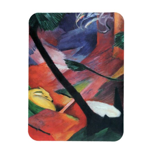 Hirsche im Wald II von Franz Marc; Reh im Walde Magnet (Vertikal)