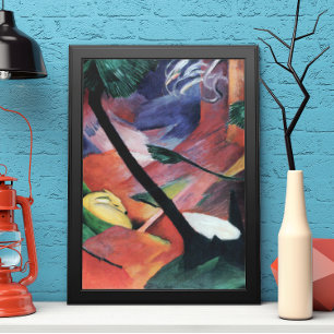 Hirsche im Wald II von Franz Marc; Reh im Walde Poster