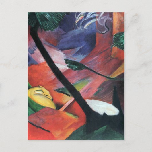 Hirsche im Wald II von Franz Marc; Reh im Walde Postkarte (Vorderseite)