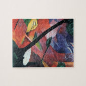 Hirsche im Wald II von Franz Marc; Reh im Walde Puzzle (Horizontal)
