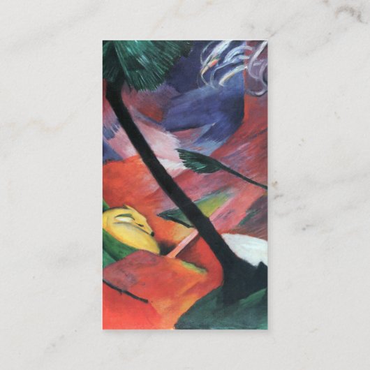 Hirsche im Wald II von Franz Marc; Reh im Walde Visitenkarte (Rückseite)