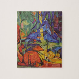 Hirsche im Wald II von Franz Marc, Vintage Kunst Puzzle