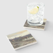 Hirsche im Wald in Fontainebleau (Rosa Bonheur) Steinuntersetzer (Seitenansicht)