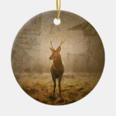Hirsche im Wald Keramik Ornament (Vorne)