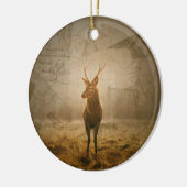 Hirsche im Wald Keramik Ornament (Links)