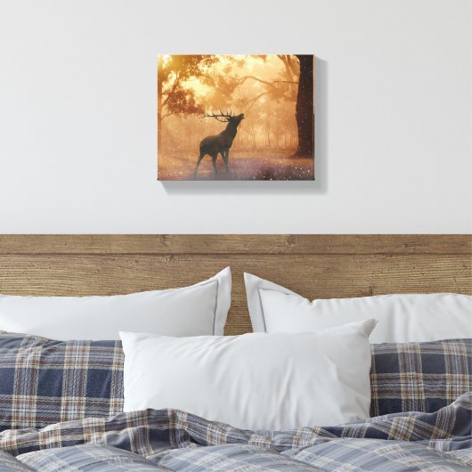 Hirsche im Wald Leinwanddruck (Insitu (Schlafzimmer))