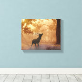 Hirsche im Wald Leinwanddruck (Insitu (Holzboden))