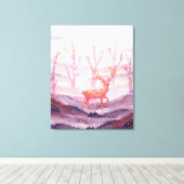 Hirsche im Wald Leinwanddruck (Insitu (Holzboden))