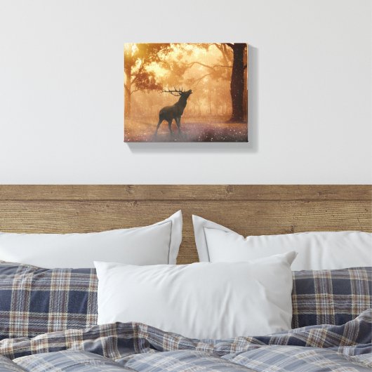 Hirsche im Wald Leinwanddruck (Insitu (Schlafzimmer))
