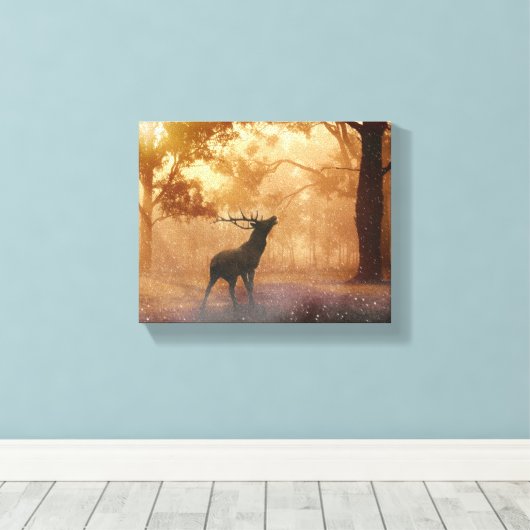 Hirsche im Wald Leinwanddruck (Insitu (Holzboden))