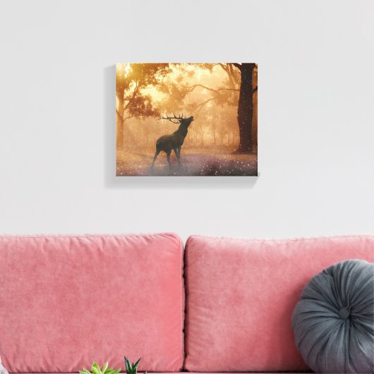 Hirsche im Wald Leinwanddruck (Insitu (Wohnzimmer))