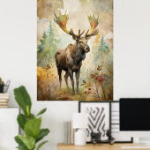 Hirsche im Wald Poster (Heimbüro)