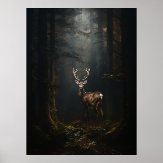 Hirsche im Wald Poster (Vorne)