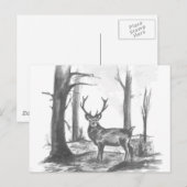 Hirsche im Wald Postkarte (Vorne/Hinten)