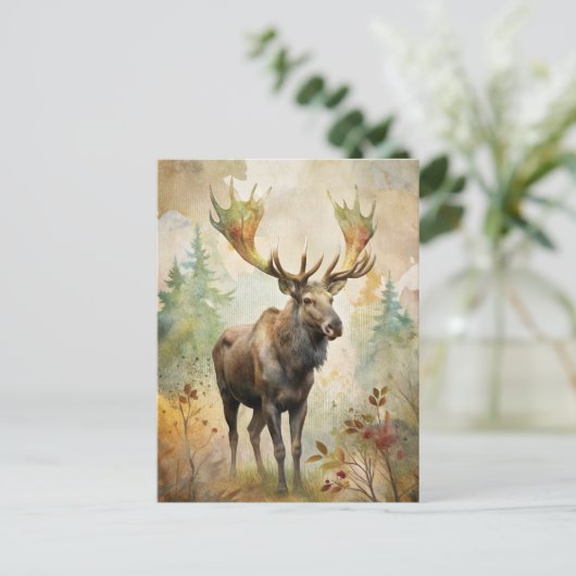 Hirsche im Wald Postkarte (Stehend Vorderseite)