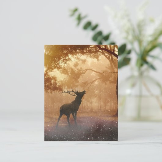 Hirsche im Wald Postkarte (Stehend Vorderseite)