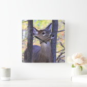 Hirsche im Wald Quadratische Wanduhr (Zuhause)