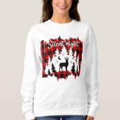 Hirsche im Wald Red Black Buffalo Kariert Sweatshirt (Vorderseite)