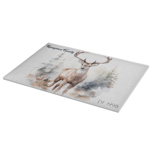 Hirsche im Wald Schneidebrett (Ecke)