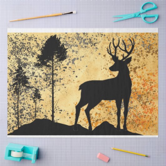 Hirsche im Wald Seidenpapier (Basteln)