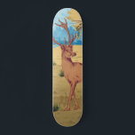 Hirsche im Wald Vintages Tier Skateboard<br><div class="desc">Vintage Reh-Illustration von Tieren in Dekoration,  Ende 19. Jahrhundert.</div>