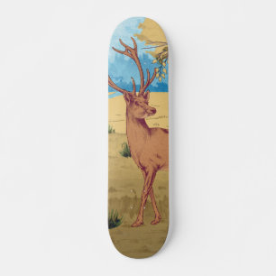 Hirsche im Wald Vintages Tier Skateboard