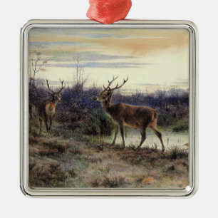 Hirsche im Wald von Fontainebleau (Rosa Bonheur) Ornament Aus Metall
