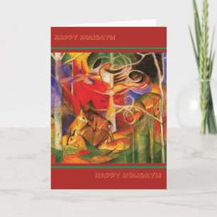 Hirsche im Wald von Franz Marc (Frohe Feiertage) Feiertagskarte