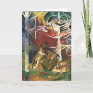 Hirsche im Wald von Franz Marc, Vintage Fine Art Karte