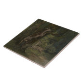 Hirsche im Wald (von Gustave Courbet) Fliese (Seite)