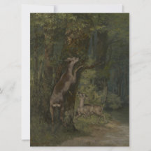 Hirsche im Wald (von Gustave Courbet)