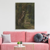 Hirsche im Wald (von Gustave Courbet) Leinwanddruck (Insitu (Wohnzimmer))