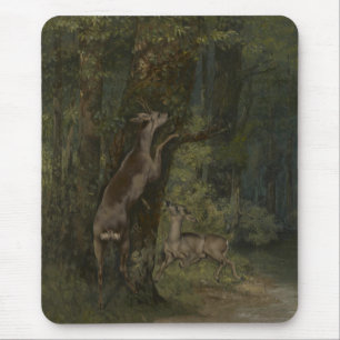 Hirsche im Wald (von Gustave Courbet) Mousepad