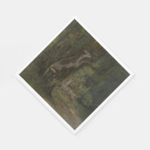 Hirsche im Wald (von Gustave Courbet) Serviette (Ecke)