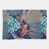 Hirsche im Wald, William Morris Geschirrtuch (Horizontal)