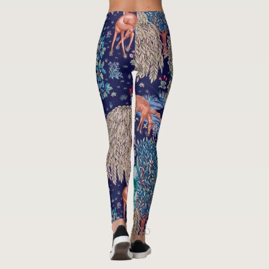 Hirsche im Wald, William Morris Leggings (Rückseite)