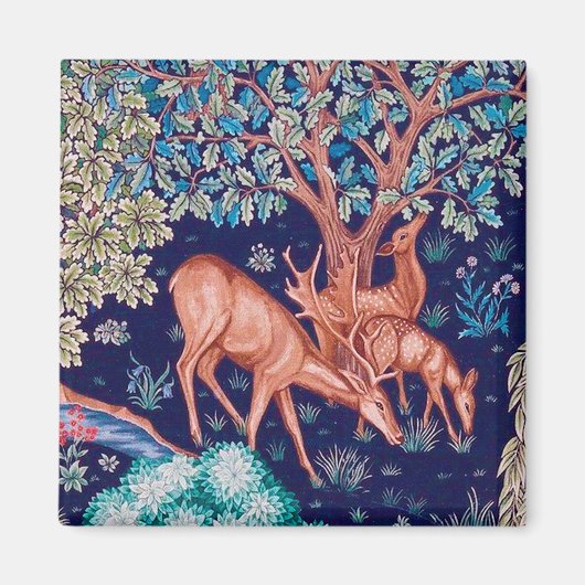 Hirsche im Wald, William Morris Magnet (Vorne)