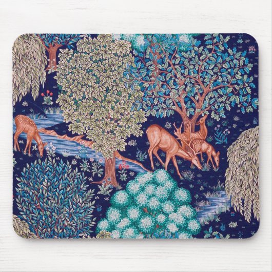 Hirsche im Wald, William Morris Mousepad (Vorne)