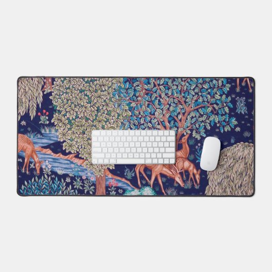 Hirsche im Wald, William Morris Schreibtischunterlage (Tastatur & Maus)